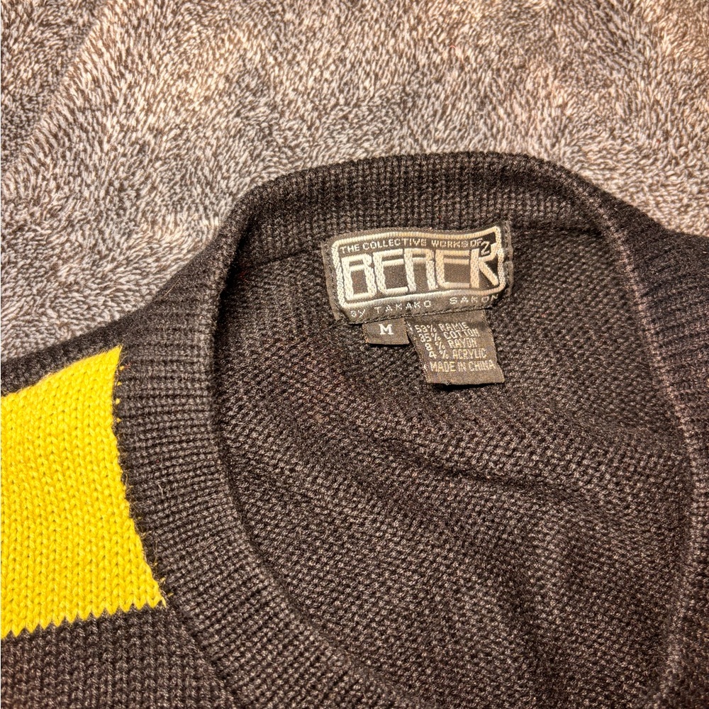 Vintage Berek Black Multicolor Hand Crafted Bird Cardigan - Picture 7 of 9